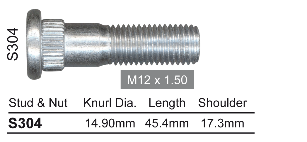 Wheel Stud S304 - Nice Products | Universal Auto Spares