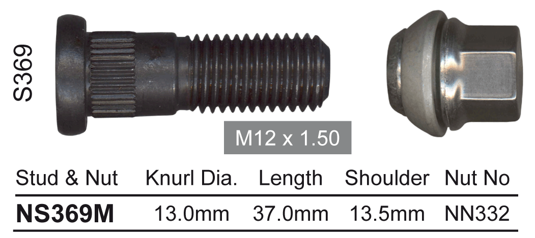 Stud & Nut NS369M - Nice Products | Universal Auto Spares