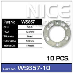 Wheel Spacers 10pcs (5 Pairs) WS657-10 - Nice Products | Universal Auto Spares