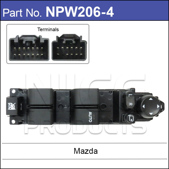 Power Window Switch NPW206-4 - Nice Products | Universal Auto Spares