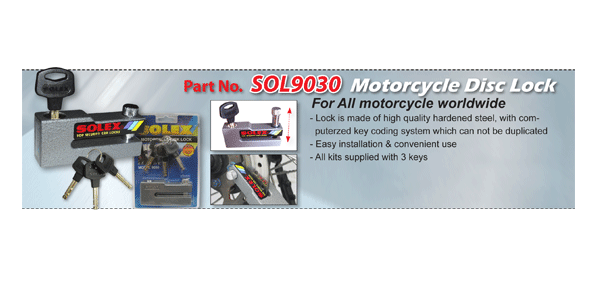 Motorcycle Disk Lock SOL9030 - Nice Products | Universal Auto Spares