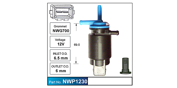 Washer Pump NWP1230 - Nice Products | Universal Auto Spares