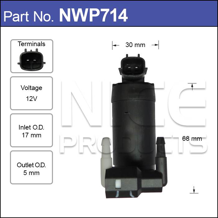 Washer Pump NWP714 - Nice Products | Universal Auto Spares