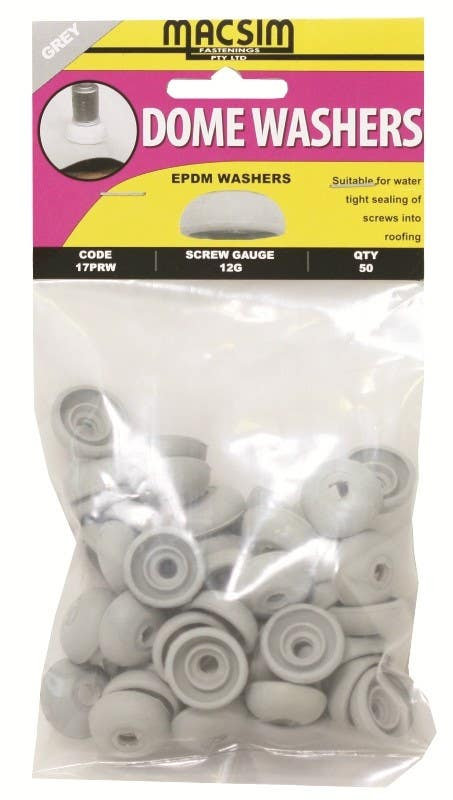 50 Pieces Dome Washers EPDM Gauge 12G Water Tight - MACSIM | Universal Auto Spares