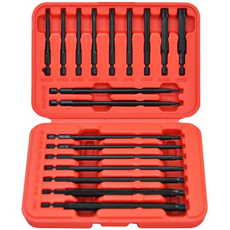 18 Piece 1/4” Hex Long Shaft Star Bits Set - PKTool