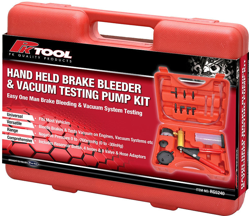 18 Piece Hand-Held Vacuum Pump & Brake Bleeder - PKTool