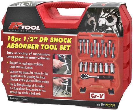 18 Pieces 1/2” DR Shock Absorber Tool Set - PKTool