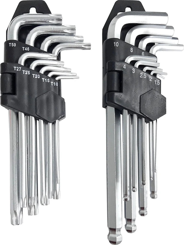 18 Pieces Metric Ball End Hex & Tamper Proof Star Key Set - PKTool