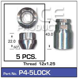 Lock Nuts (set of 5) P4-5LOCK - Nice Products | Universal Auto Spares