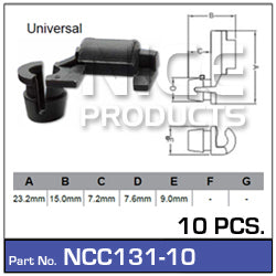 Door Clip Pkt 10 NCC131-10 - Nice Products | Universal Auto Spares