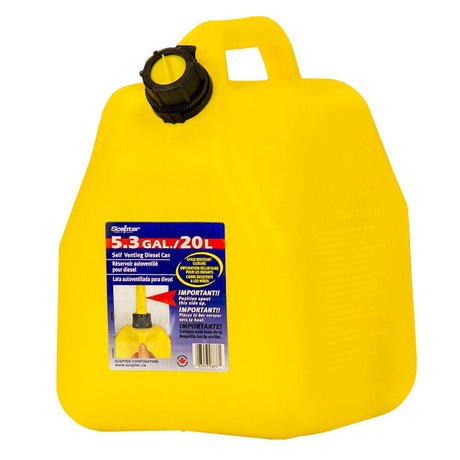 Diesel Jerry Can 20L Yellow Squat - Scepter | Universal Auto Spares