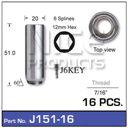 Chorme Nut Pack (16) J151-16 - Nice Products | Universal Auto Spares