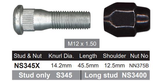 Stud & Nut NS345X - Nice Products | Universal Auto Spares