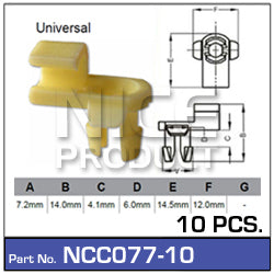 Door Clip Pkt 10 NCC077-10 - Nice Products | Universal Auto Spares