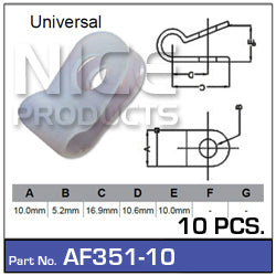 Fasteners Pkt 10 AF351-10 - Nice Products | Universal Auto Spares