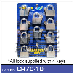 Padlock 70mm pk 10 CR70-10 - Nice Products | Universal Auto Spares