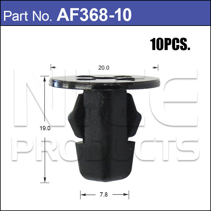 Fasteners Pkt 10 AF368-10 - Nice Products | Universal Auto Spares