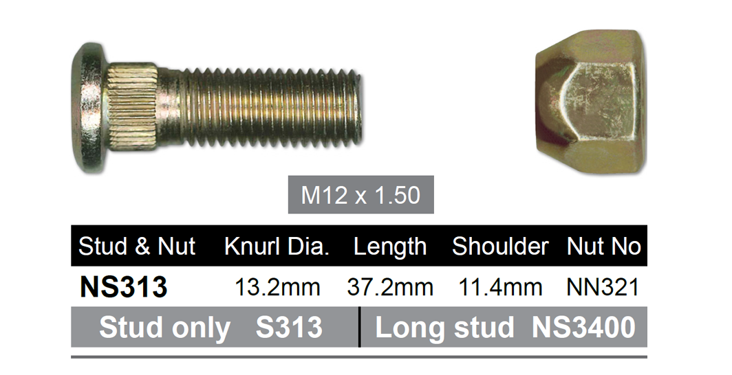 Stud & Nut NS313 - Nice Products | Universal Auto Spares