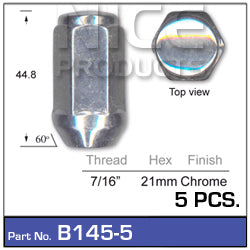 Chrome Nuts B145-5 - Nice Products | Universal Auto Spares