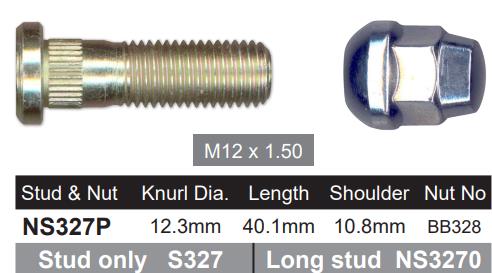 Stud & Nut NS327P - Nice Products | Universal Auto Spares