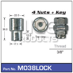 Lock Nuts (set of 4) M038LOCK - Nice Products | Universal Auto Spares
