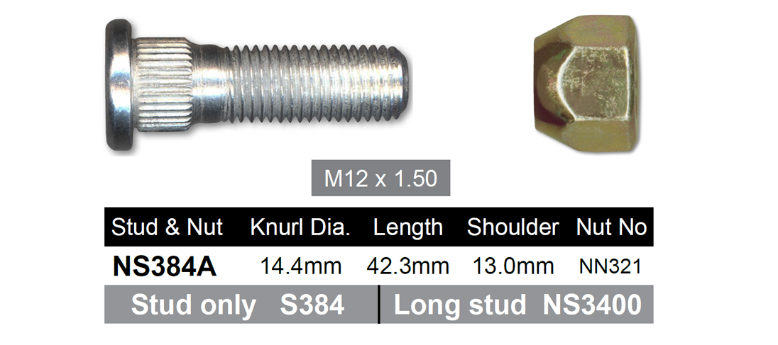 Stud & Nut NS384A - Nice Products | Universal Auto Spares