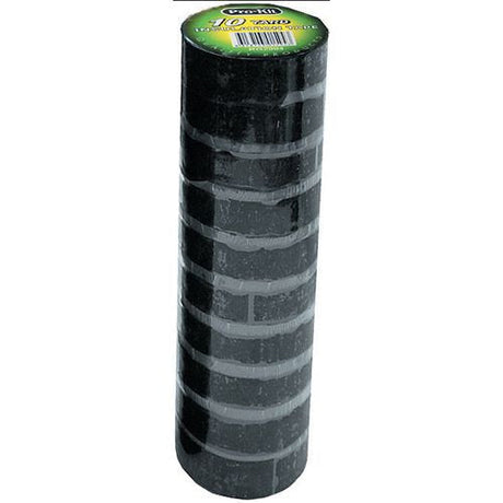 19mm Insulation Black Tape 10 Packets Of 9, 20 Meter Roll/Pack - Pro-Kit 9 Meter Roll
