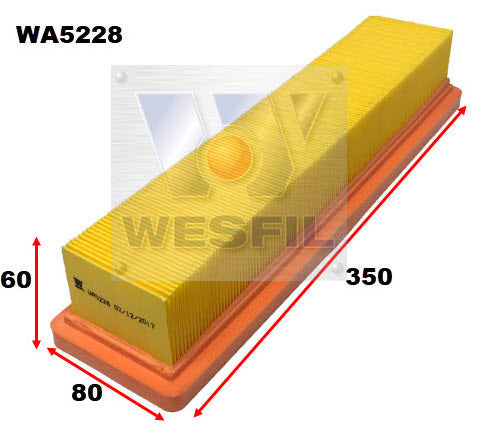 Air Filter A2050 Fits Proton WA5228 - Wesfil