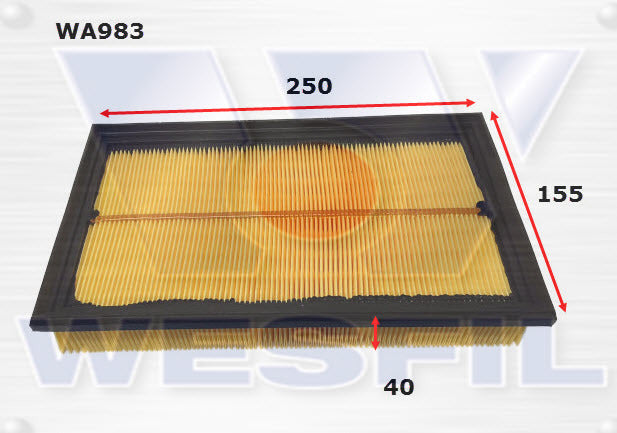 Air Filter A1362 Fits Kia WA983 - Wesfil