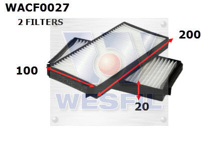 Cabin Filter RCA304P Fits SsangYong WACF0027 - Wesfil