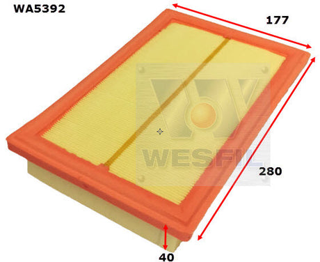 Air Filter A1874 Fits Mercedes WA5392 - Wesfil