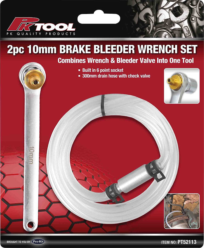 2 Piece 10mm Brake Bleeder Wrench Set - PKTool