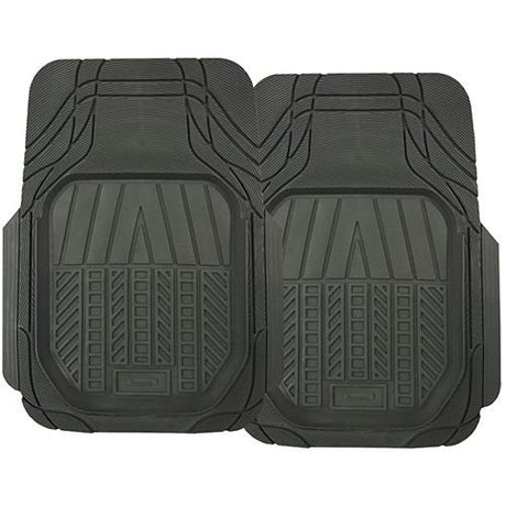2 Piece Black or Grey Deep Dish Rubber Mat Odourless Rubber - PC Procovers Grey