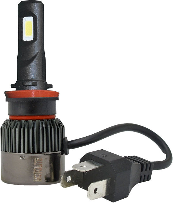 2 Piece H11 Led Headlight Globes In Display Box - Motolite