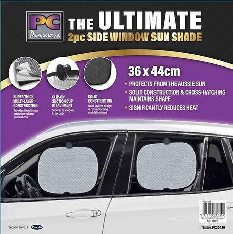 2 Piece Side Window Sun Shade 36 x 44cm - PC Procovers | Universal Auto Spares