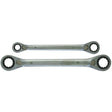 2 Pieces Metric CR-V Reversible Ratchet Ring Spanner Set - PKTool