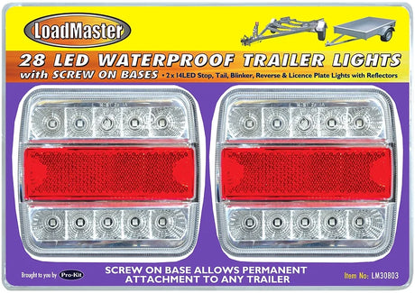 2 Pieces Trailer Lights 28 Led Waterproof With Screw On Bases - LoadMaster
