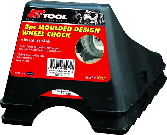 2 Pieces Wheel Chock Moulded Design, Strong & Lightweight - LoadMaster
