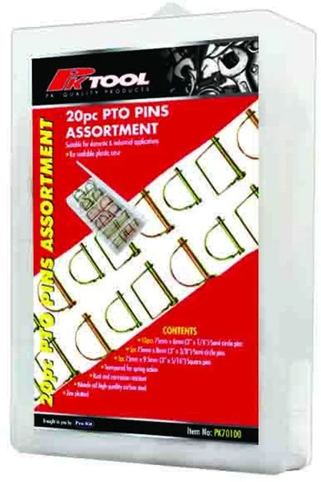 20 Piece 75mm PTO Pins Assortment - PKTool | Universal Auto Spares