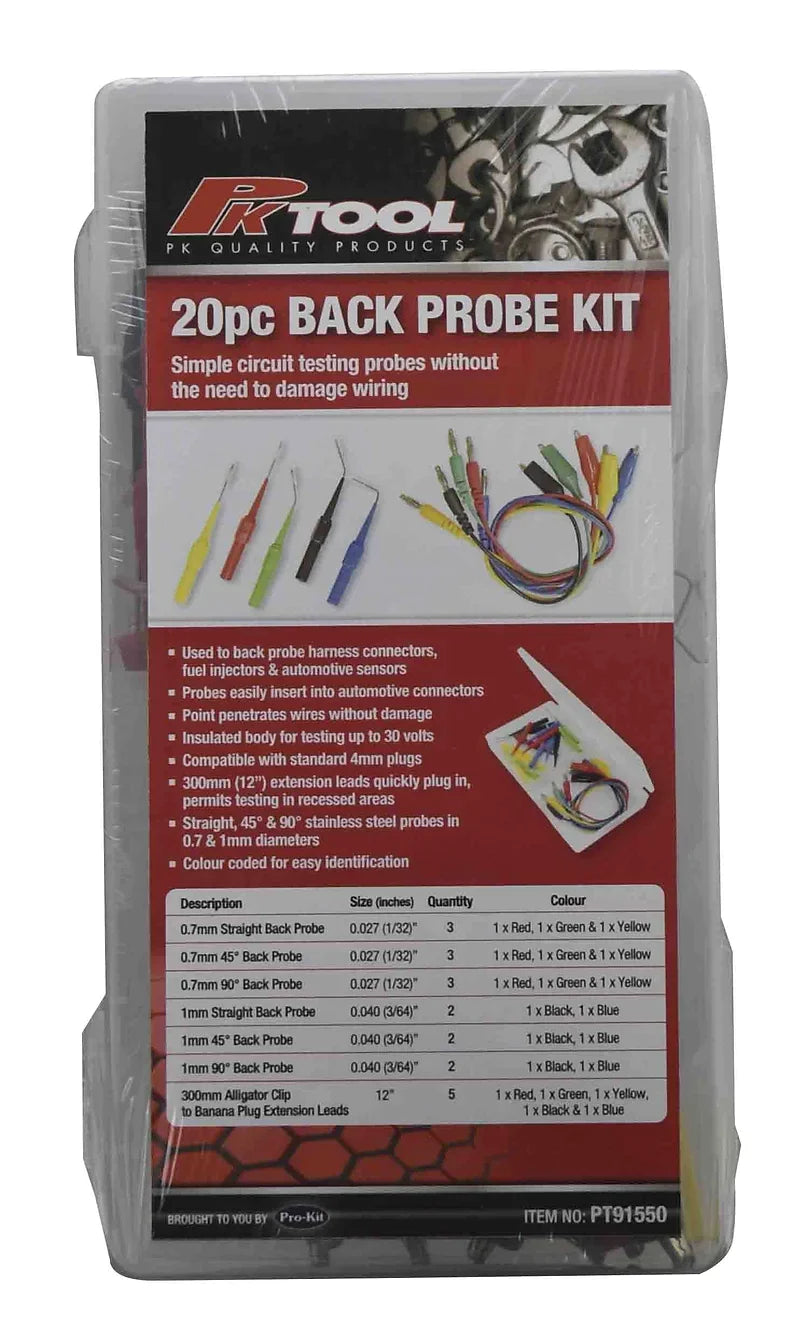 20 Piece Back Probe Assortment Kit - PKTool