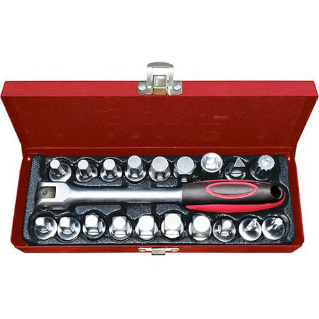 20 Pieces 3/8" Drive Sump Plug Socket & Spanner Set - PKTool
