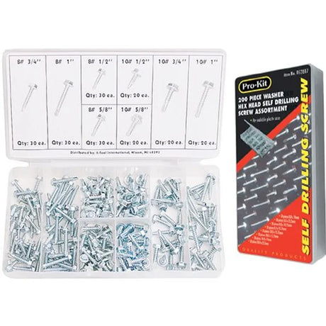 200 Piece Self-Drilling Screws - PKTool