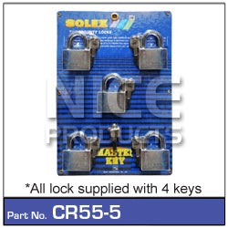 Padlock 55mm pk 5 CR55-5 - Nice Products | Universal Auto Spares