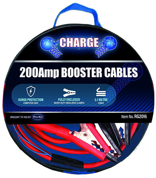 200AMP Booster Cables 2.7 Meters Long with Insulated Clamps - Charge