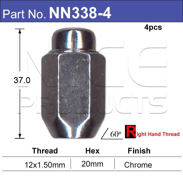 Wheel Nut NN338-4 - Nice Products | Universal Auto Spares