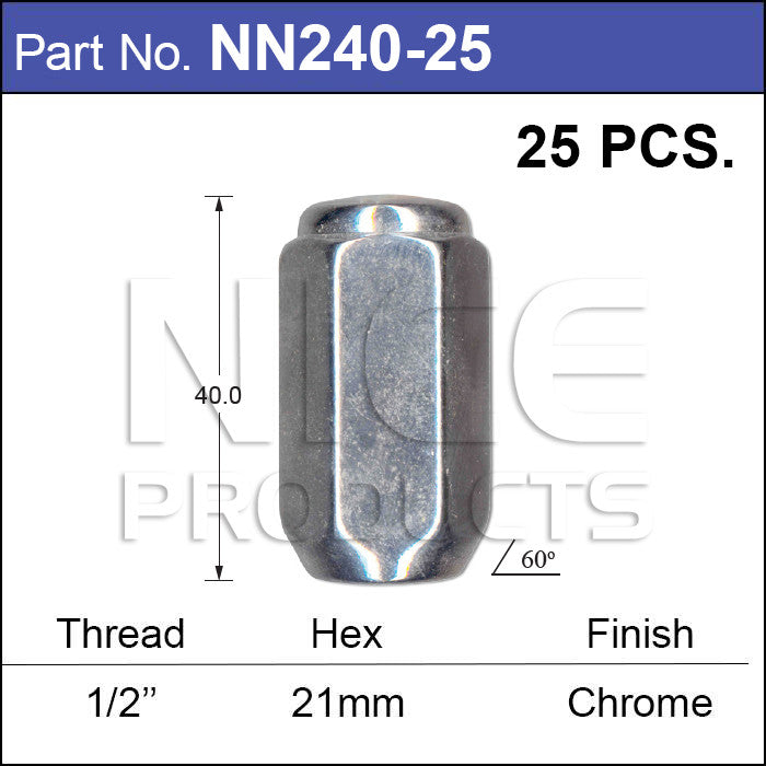 Wheel Nut pk 25 NN240-25 - Nice Products | Universal Auto Spares