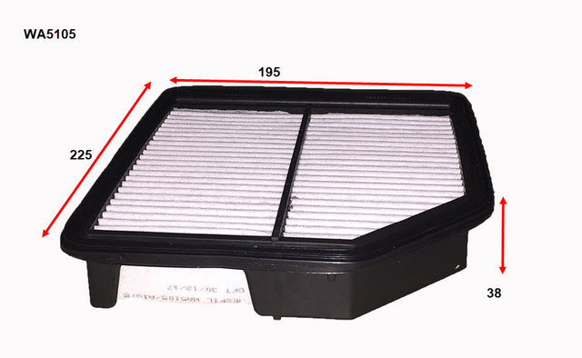Air Filter A1578 Fits Honda WA5105 - Wesfil