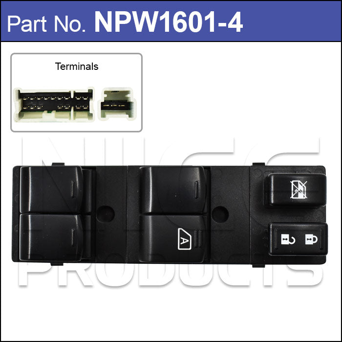 Power Window Switch NPW1601-4 - Nice Products | Universal Auto Spares