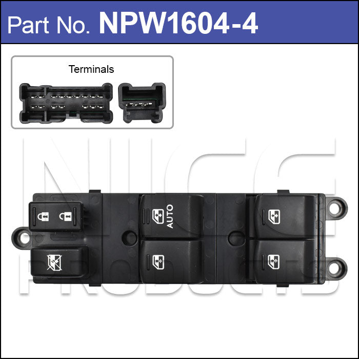 Power Window Switch NPW1604-4 - Nice Products | Universal Auto Spares