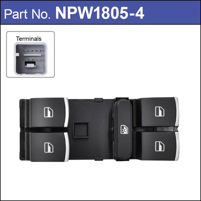 Power Window Switch NPW1805-4 - Nice Products | Universal Auto Spares